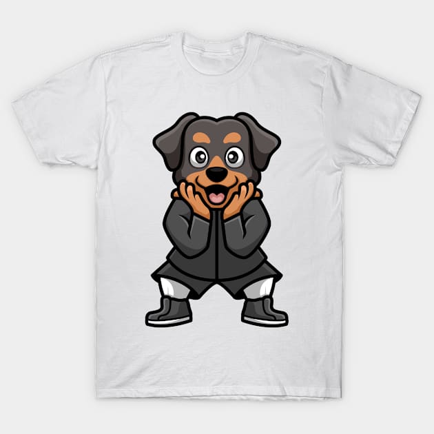 Shocked Rottweiler Cartoon T-Shirt by GumregaStd